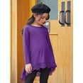 thumbnail image 3 of Oudiya Casual Girls Tunic Tops Loose Long Sleeve Blouse Soft Swing Pullover T-Shirt, 3 of 6