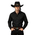thumbnail image 3 of XIAOCHA Mens Beaded‑Band Cowboy Hat Solid Wide‑Brim Hat Western Rodeo Hat,Black, 3 of 5