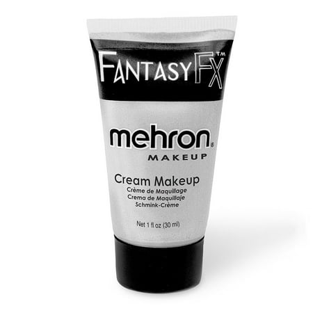Mehron Makeup Fantasy FX Cream Makeup | Water Based Halloween Makeup | Silver Face Paint & Body Paint For Adults 1 fl oz (30ml) (Silver)
