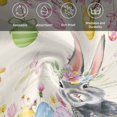 thumbnail image 6 of Easter Grey Bunny Cloth Napkins, Spring Vintage Colorful Eggs Flower Washable and Reusable Dinner Napkins Set of 6, Table Napkin for Kitchen Party Birthday Wedding Hotel Housewarming 20"x20", 6 of 9
