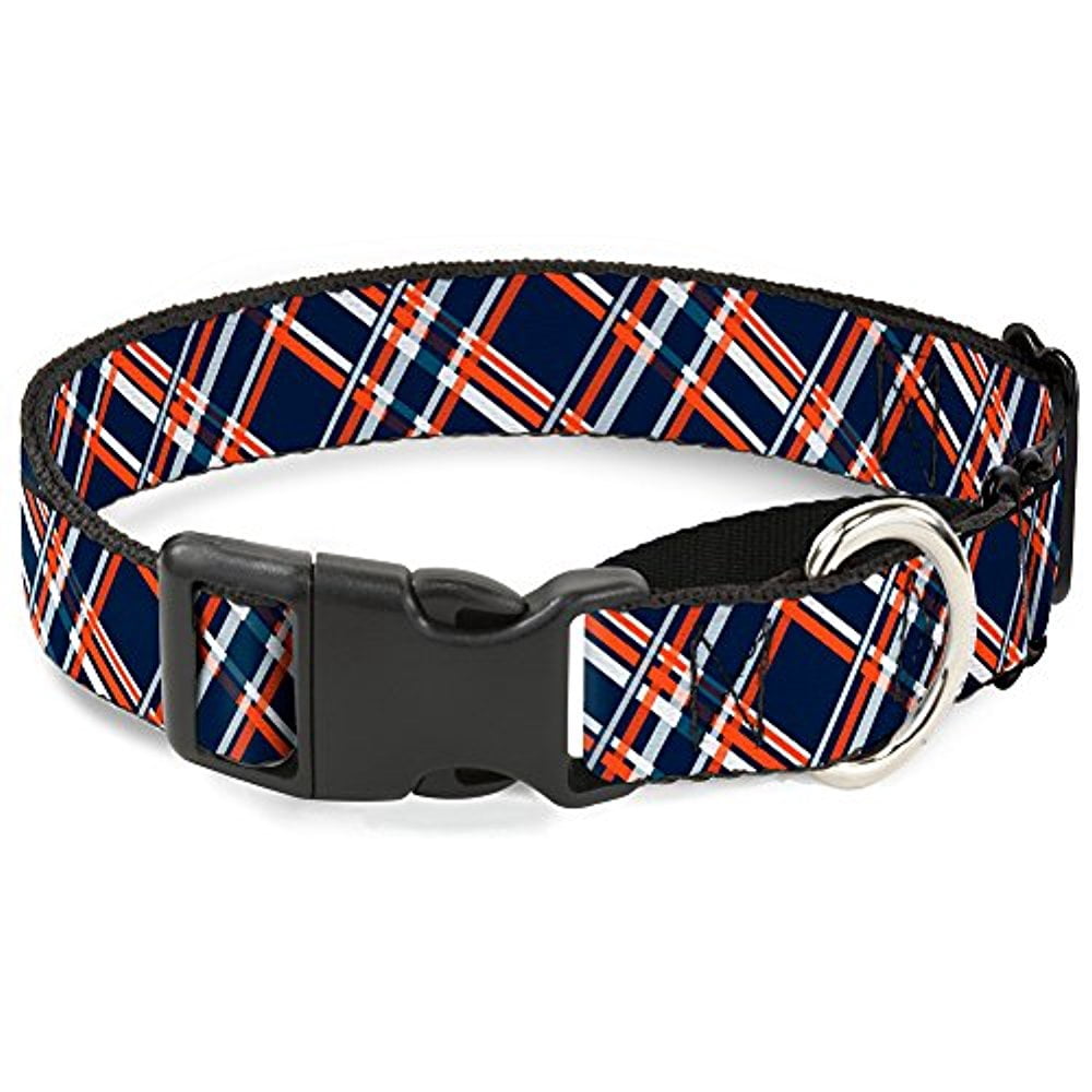 Buckle-Down Plaid Black Red Martingale Dog Collar