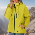 thumbnail image 3 of Oversized Hooded Rain Jacket for Women Zip Up Waterproof WindproofLong Sleeve Outdoor Hiking Spring Fall Jacket, 3 of 8