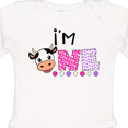 thumbnail image 4 of Inktastic I'm 1 Cute Cow and Polka Dots Boys or Girls Long Sleeve Baby Bodysuit, 4 of 5