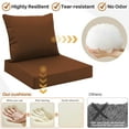 thumbnail image 4 of Outdoor Seat Cushion Set 22 x 22 Inch Waterproof & Fade Resistant Patio Furniture Cushions with Removable Cover, Outdoor Sofa Replacement Seat & Back Cushions for Chair Sofa Couch, Brown, 4 of 10