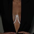 thumbnail image 3 of Cadena de cristal para el cuerpo, cadena de sujetador ostentosa con diamantes de imitación plateados, Bikini Sexy, accesorios de cadena para el cuerpo para discoteca para mujeres y niñas Rojo Verde, 3 of 4