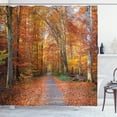 thumbnail image 1 of Ambesonne Fall Shower Curtain, Vibrant Trees Pathway, 69"Wx75"L, Orange Yellow Green, 1 of 3