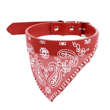 - Unique Bargains Red Paisley Pattern Adjustable Belt Pet Dog Yorkie Scarf Bandana Neck Collar