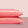 thumbnail image 4 of Ntbay 2 Pack Satin King Breathable Pillowcases for Hair and Skin, Ultra Soft and Smooth Pillow Cases Set with Hidden Zipper, 20" x 36", Coral Pink, 4 of 5