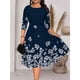 thumbnail image 2 of Plus Fat Full Summer Mujer Casual Flor Cuello Redondo Vestido Recto De Longitud Mediapangjing, 2 of 3