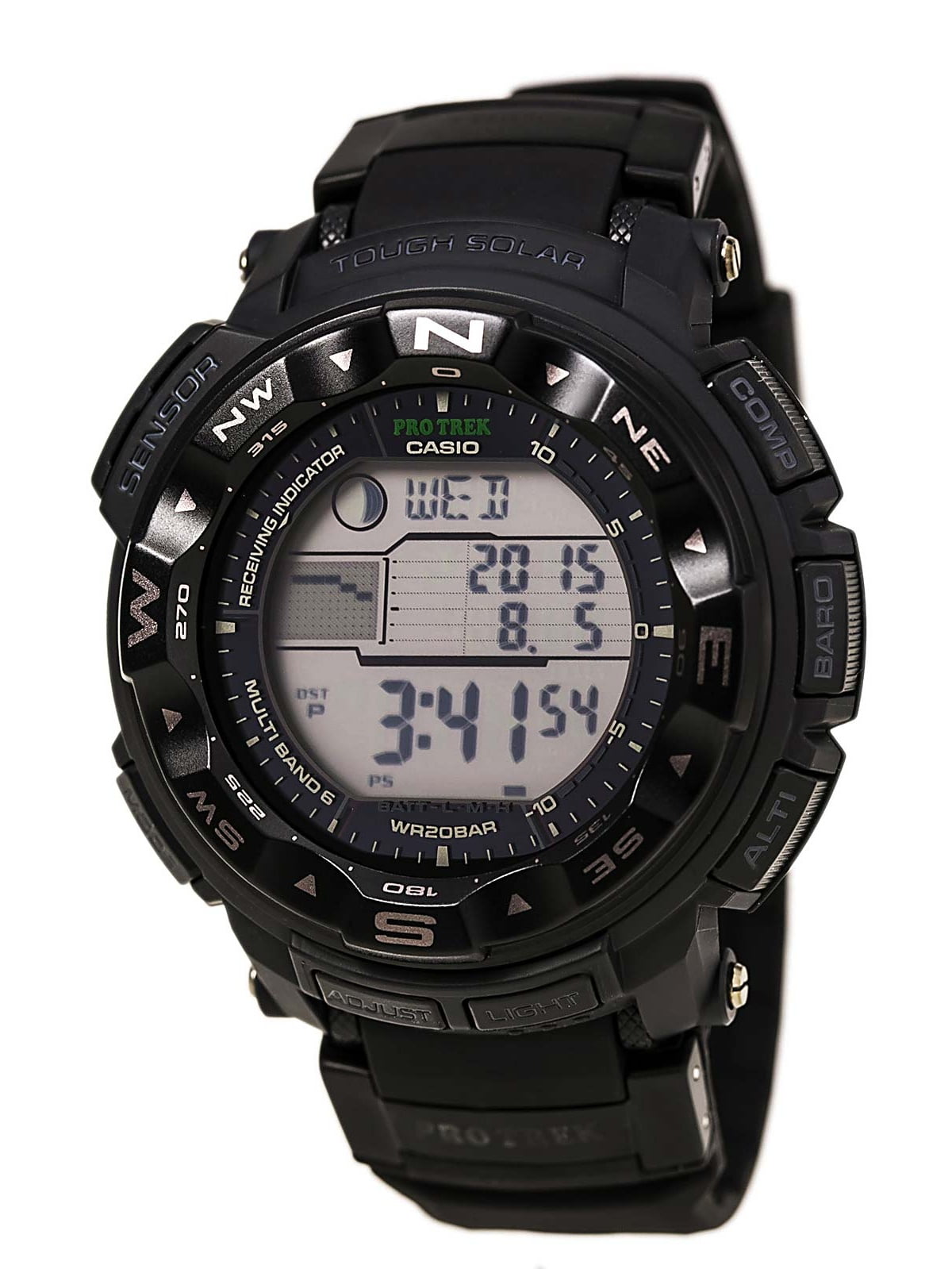 PRW2500-1 Men's Pathfinder Tough Solar Power Atomic Moon Phase Digital Watch