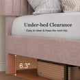thumbnail image 6 of Amolife Twin Bed Frame, Modern Upholstered Platform Bed Frame with Adjustable Chenille Fabric Headboard, Easy Assembly, Pink, 6 of 11