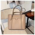 thumbnail image 2 of Faux Leather Tote Bag Zipper Adjustable Simple Work Shoulder Bag Casual Handbag, 2 of 10