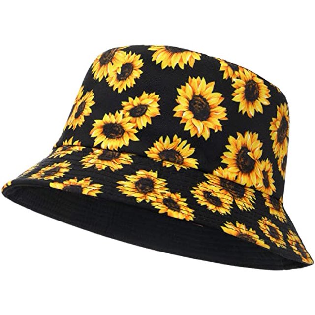 Sombrero de pescador de algodón de verano para mujeres y hombres, (girasol) ER