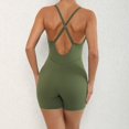 thumbnail image 7 of Xugsiok Jumpsuits for Women Sleeveless Athletic Backless Padded Short Rompers Comfortable Adjustable Straps Bodysuits Workout One Piece Seamless Jumpsuit for Trendy Yoga Gym Beach Summer Outfits, 7 of 7