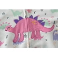 thumbnail image 6 of Little Hand Toddler Girl Zip Up Hoodie Cotton Long Sleeve Dinosaur Pattern Pocket 6T Pink Fall Winter, 6 of 8