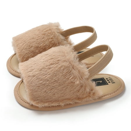 

LSFYSZD Newborn Infant Toddler Baby Girl Sandals Soft Sole Shoes Casual Prewalker Fur Plush Princess Casual Summer Fashion New Sale