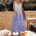 thumbnail image 3 of Purple Lavender Sleeveless Suspender Dress Summer Fashion Casual Long Dress, 3 of 9