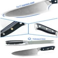 thumbnail image 4 of Couteau de Chef Classique de 8 Pouces avec Trois Rivets Manche Ergonomique Couteau en Acier Inoxydable à Haute Teneur en Carbone pour Couper, Hacher, Découper, 4 of 7