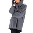 thumbnail image 5 of comerut Women Autumn Winter Shawl Collar Buttons Warm Hooded Jacket Long Coat Outerwear, 5 of 6