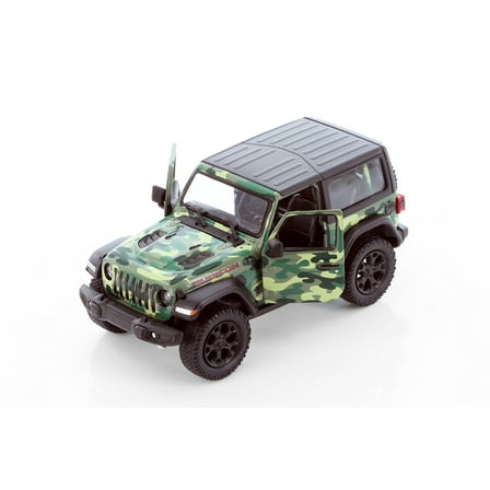 2018 Jeep Wrangler Rubicon Camo Hardtop, Green - Kinsmart 5420DB - 1/34 Scale Diecast Model Car