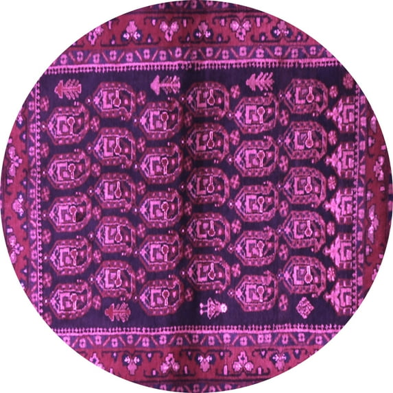 Ahgly Company Indoor Round Persian Purple Traditional Area Rugs, 7' Round