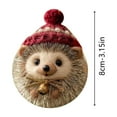 thumbnail image 3 of Woodland Animal Christmas Ornaments Hedgehog Acrylic Hanging Decor Christmas Tree Decorations Forest Theme Holiday Decor Animal Lover Gift, 3 of 5