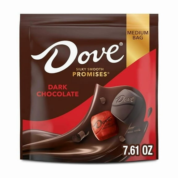 1x DOVE PROMISES Dark Chocolate Candy, 7.61 Oz Bag
