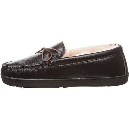 Bearpaw Mens Mach IV Wide Leather Slippers - Chocolate - Size 11