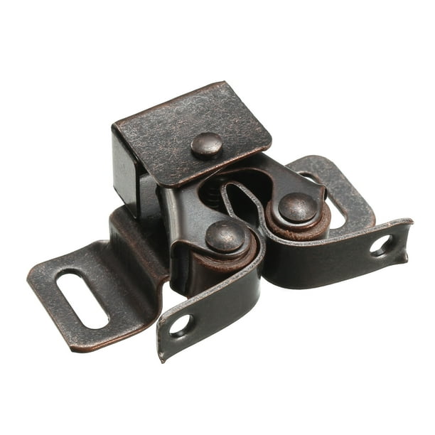 Closet Door Double Roller Catch Iron Ball Latch w Prong Copper