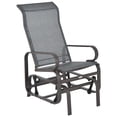 thumbnail image 2 of Grey Metal Glider Chair - Outdoor Rocking Lounger with Neck Support - Patio, Porch & Garden Seating - Breathable Mesh Fabric - Supports 264lbs, 2 of 6