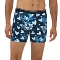 thumbnail image 2 of Salouo Ice Blue Heart Pattern Men's Boxer Briefs, Soft & Breathable Underwear Elastic Waistband Briefs for Men,1-Pack, 2 of 7
