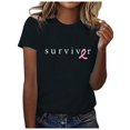 thumbnail image 1 of TSADFHJI Hauts d'Été Boho pour Femmes T-Shirt Décontracté Mode Imprimé Ruban Promotionnel International Manches Courtes Col Rond S Noir, 1 of 3