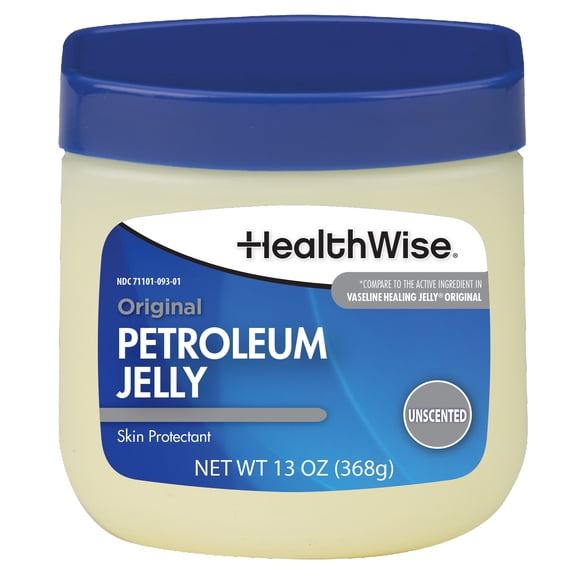 HealthWise Petroleum Jelly | Skin Protectant | Original Formula | Relieves Dry Skin | Protects Minor Cuts, Scraps, Burns | 13 oz. Jar