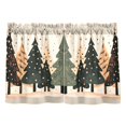 thumbnail image 7 of Yayeee Kitchen Curtains Tier Pair Light Filtering 27"x36" Rod Pocket Short Cafe Window Panel, Beige Christmas Trees, 7 of 7