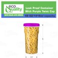 thumbnail image 3 of 48 oz Clear Twist Top Storage Deli Containers with Leak Proof Lids Purple - BPA Free Snack Containers Airtight Reusable Plastic Food Storage Canisters with Twist Seal Caps Kitchen Organizer (12), 3 of 7