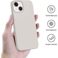 thumbnail image 6 of Compatible with iPhone 13 Phone Case 6.1 inch, Silky Touch Premium Soft Liquid Silicone Rubber Anti-Fingerprint Full-Body Protective Flexible Bumper Case for iPhone 13 (Stone), 6 of 7
