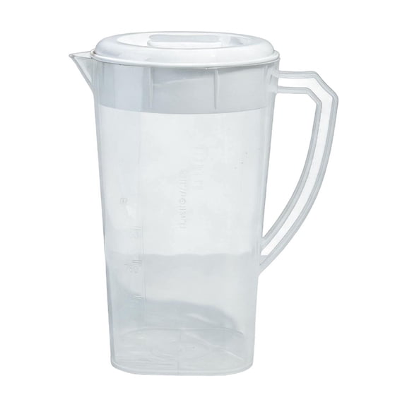 74 oz High-Volume Beverage Pitcher for Refrigerator, Transparent Cold Brew Pot with Sturdy Handle for Fruit Tea and Lemonade, White