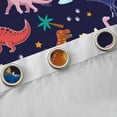 thumbnail image 4 of Homewish Children Kids Cartoon Dinosaur Blackout Curtains Set of 2 (52x84 Each),Jungle Animal Window Curtains,Kawaii Wildlife Dino Curtains and Drapes,Breathable Home Decor, 4 of 6