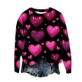 thumbnail image 5 of Craaazy Women's Valentines Sweatshirt Casual Round Neck Love Printed Loose Long-Sleeved Tops Gifts, 5 of 5