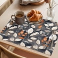 thumbnail image 3 of Botanical Leaves Placemats Set of 12 Farmhouse Vintage Leaf Plants Branches Place Mats Indoor Wipeable Table Mats Washable Cloth Dining Table Placemats for Kitchen Holiday Party Home Decor 13x19 Inch, 3 of 9