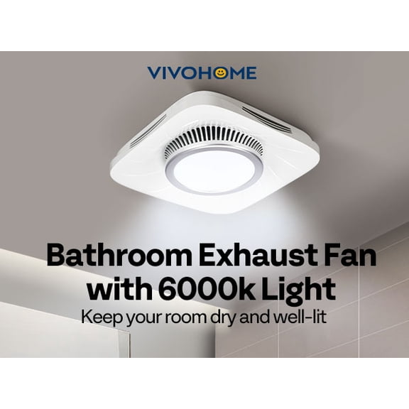 SPECSTAR Bathroom Exhaust Fan with Light, 110 CFM 1.0 Sone Shower Ventilation Fan, Super Quite Fan w/ 6000 K 1000LM LED Cool White Light, for 4'' Duct Ceiling Mount