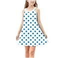 thumbnail image 2 of Big Girls Cute Summer Dresses Sleeveless Sundresses 4-14 Years Teens Kids Trendy Polka Dot Printed Pullover Crewneck A-Line Midi Dress, 2 of 8