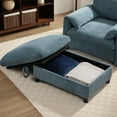 thumbnail image 6 of 38" Oversized Single Chair with Storage Ottoman, USB & Type-C Charger, Phone Holder, Accent Chair for Living Room or Bedroom,Blue, 6 of 9