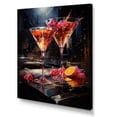 thumbnail image 2 of Designart "Regal Ruby Cocktail in Red" Food & Beverage Canvas Wall Art - Traditional Black Cocktails Entryway Wall Art Print, 2 of 6
