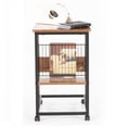 thumbnail image 5 of JJS Side End C Table with Magazine Holder for Sofa, Living Room Couch Table Snack Table That Slide Under for Small Spaces, Rustic Brown, 5 of 9