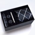 thumbnail image 1 of Cajas de regalo Corbata para hombre Bufanda cuadrada Gemelos Clip de corbata Conjunto de cinco piezas Negocios formales Rayas azules, 1 of 6
