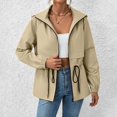 thumbnail image 6 of Outdoor Hiking Jacket With Hood Breathable Raincoat For Trekking & Leisure Mid Length Windbreaker Coat Lightweight Jacket with Hood Women Womens Tall Rain Jacket Raincoat for Women Nylon Rain Coats, 6 of 8