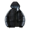 thumbnail image 2 of Men's Winter Hooded Jacket Warm Windproof Puffy Coat Padded Thicken Parka Jackets Black XXXXL, 2 of 5