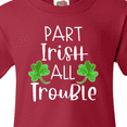thumbnail image 4 of Inktastic Part Irish All Trouble St. Patrick's Day with Green Clovers Youth T-Shirt, 4 of 5
