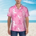 thumbnail image 2 of Gukieu Breast Cancer Awareness (3) Print Men's Short-sleeved Shirts, Button-down Lapel Hawaiian Shirts, T-shirts, Beach Vacation Summer Casual Wear,X-Large, 2 of 7